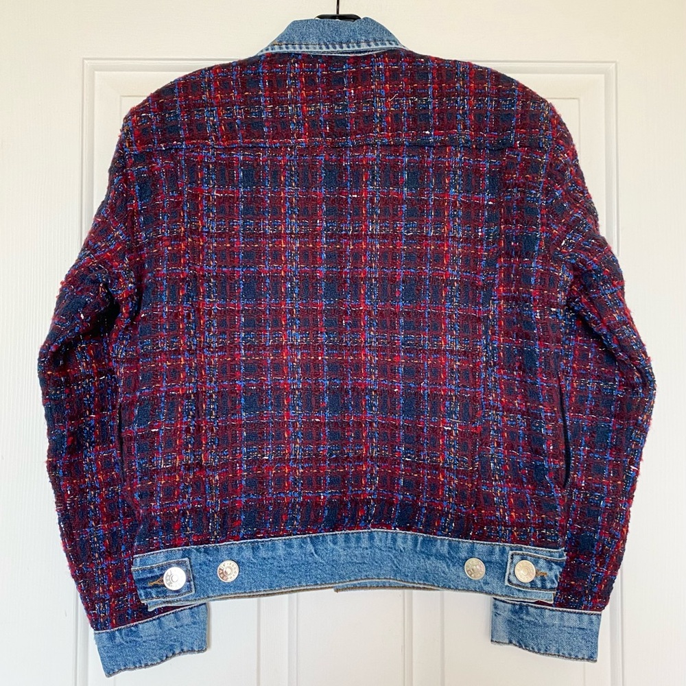 *SOLD* Sandro Chelsy Denim-Trimmed Tweed Jacket - Picture 4 of 12